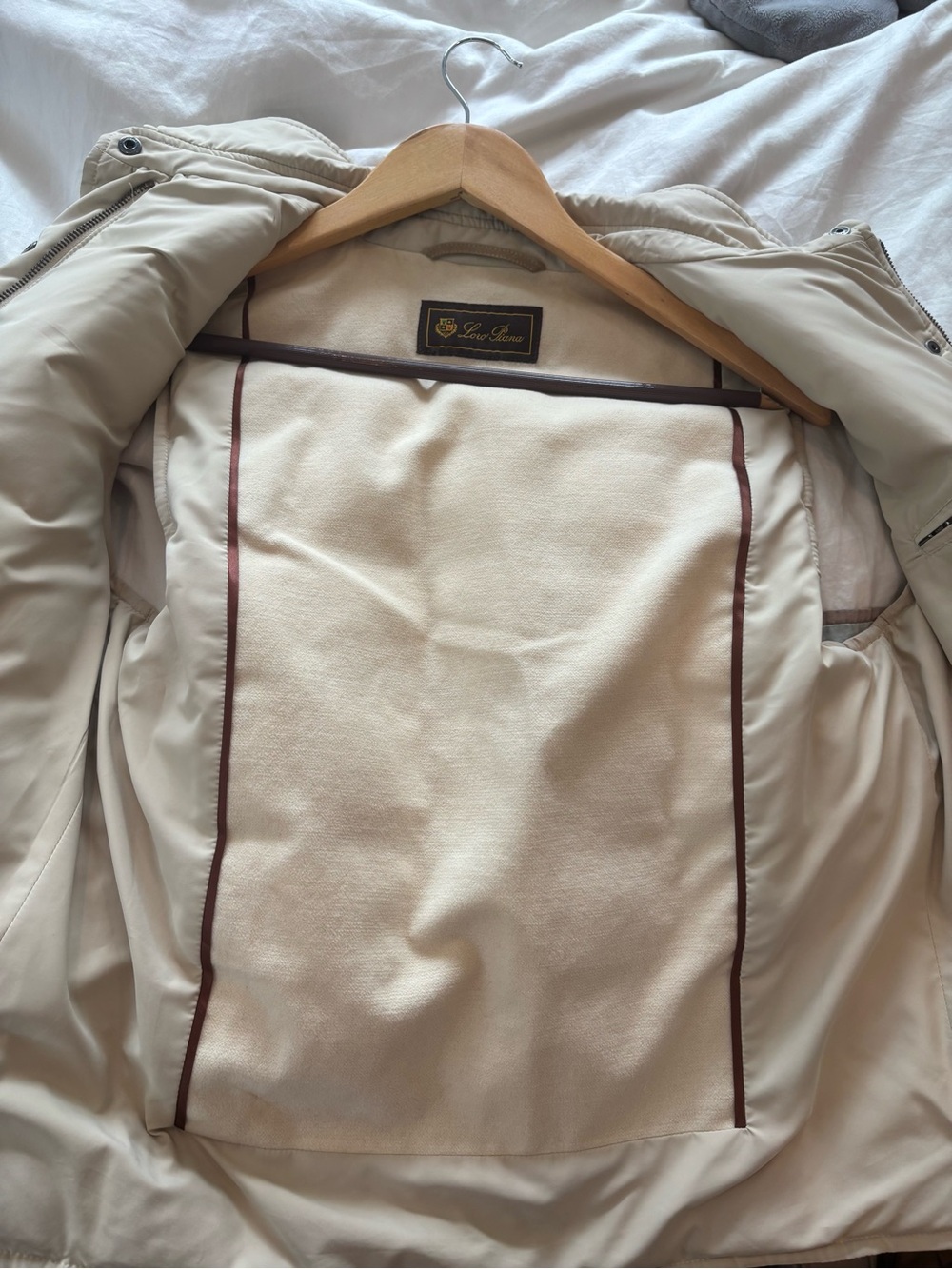 Loro Piana Quilted Cotton & Cashmere Puffer Vest - Tan - Picture 4 of 5